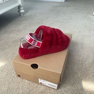 red ugg slippers